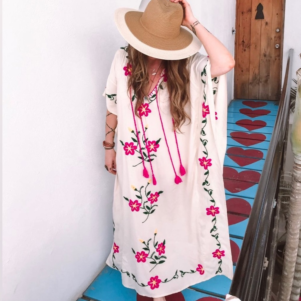 Spell Sayulita Embroidered Kaftan